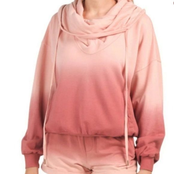 Young Broke & Fabulous Pink Ombre Piper Drawstring Pocket Hoodie - Size Small S - Picture 1 of 10